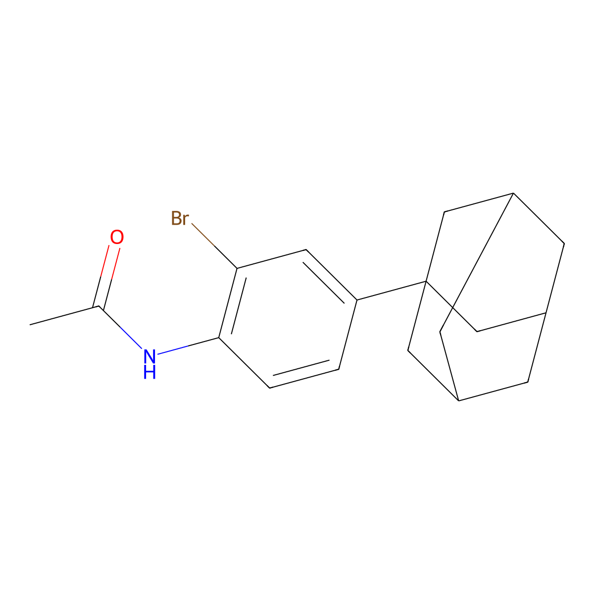 N-(4-adamantanyl-2-bromophenyl)acetamide molecular structure, CAS 1459-51-4