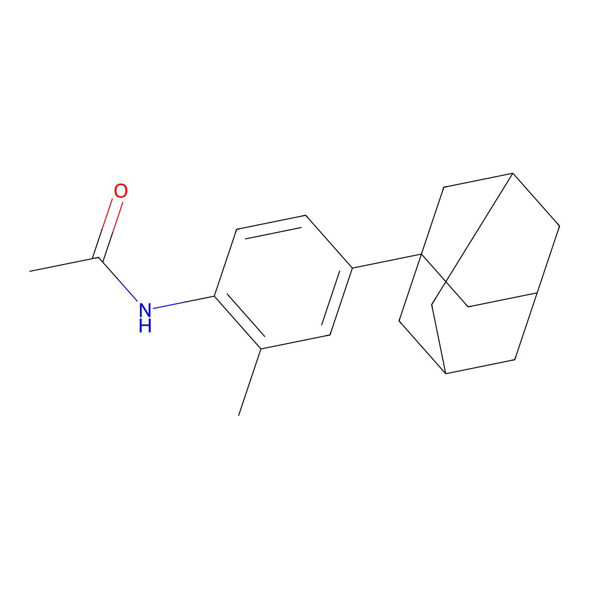 N-(4-adamantanyl-2-methylphenyl)acetamide molecular structure, CAS 1459-54-7