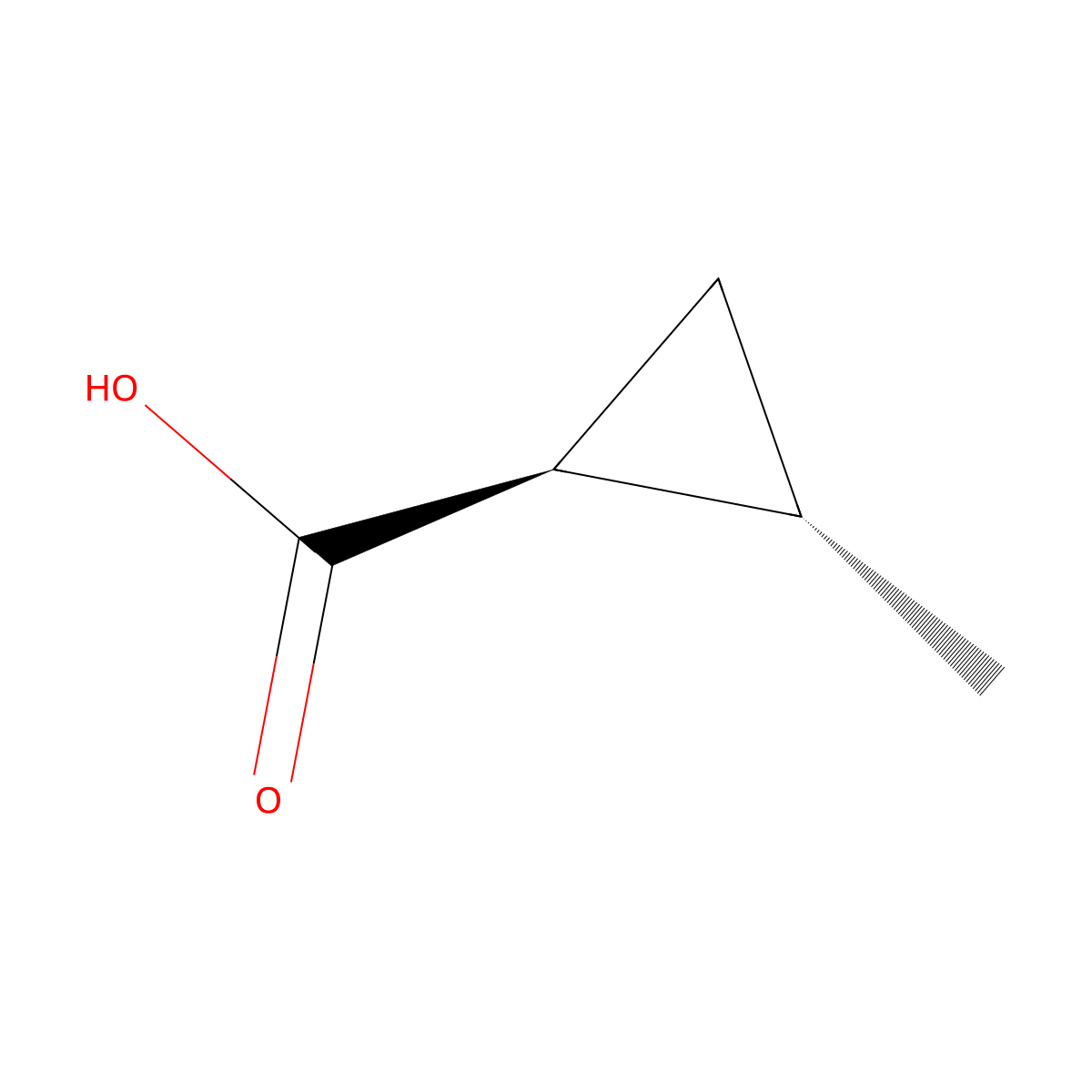 (1S,2S)-2-methylcyclopropane-1-carboxylic acid molecular structure, CAS 14590-52-4