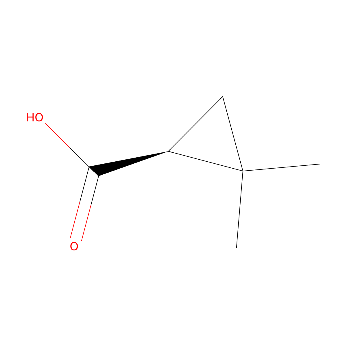 (1S)-2,2-Dimethylcyclopropane-1-carboxylic acid molecular structure, CAS 14590-53-5