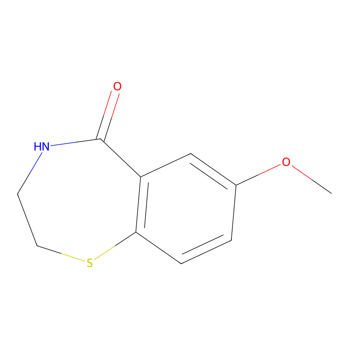 7-Methoxy-3,4-dihydrobenzo[f][1,4]thiazepin-5(2H)-one molecular structure, CAS 145903-32-8