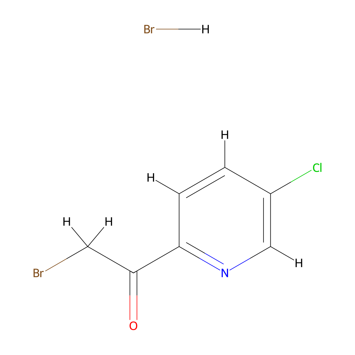 2-Bromo-1-(5-chloropyridin-2-yl)ethan-1-one hydrobromide molecular structure, CAS 145905-09-5