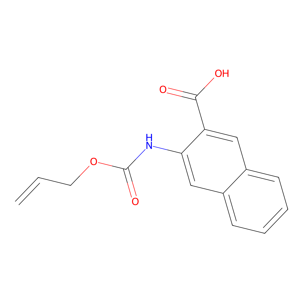 3-{[(Prop-2-en-1-yloxy)carbonyl]amino}naphthalene-2-carboxylic acid molecular structure, CAS 1459118-90-1