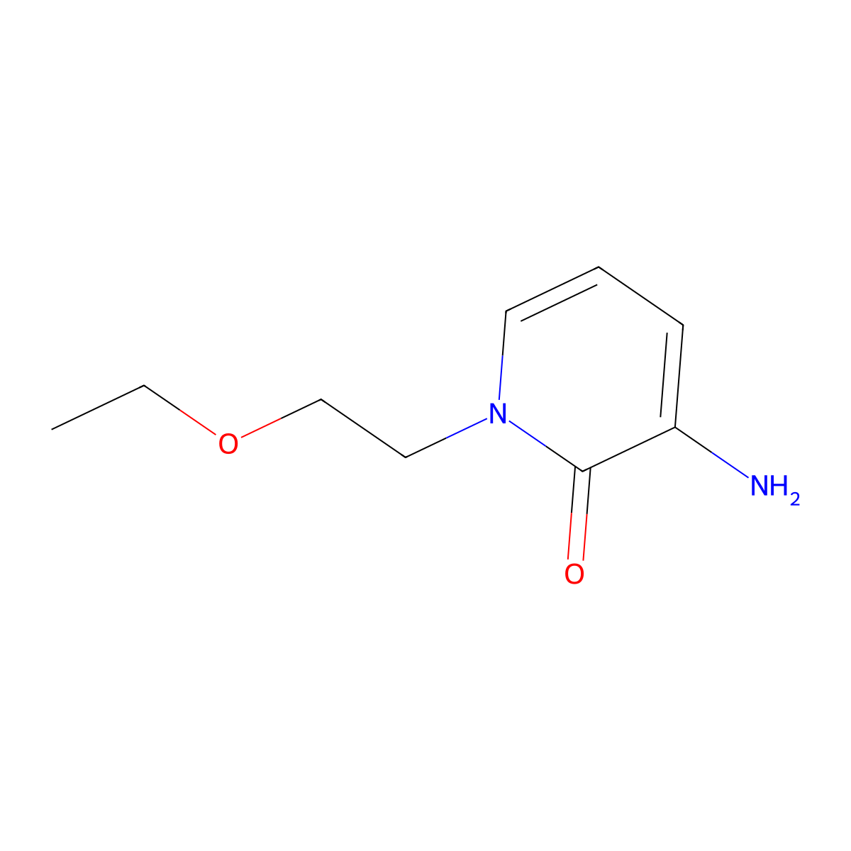 3-Amino-1-(2-ethoxyethyl)pyridin-2(1H)-one molecular structure, CAS 1459158-83-8