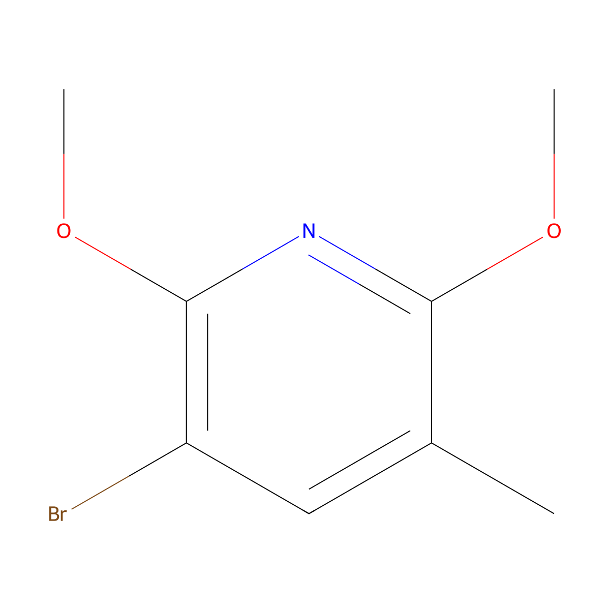 3-Bromo-2,6-dimethoxy-5-methylpyridine molecular structure, CAS 145916-05-8