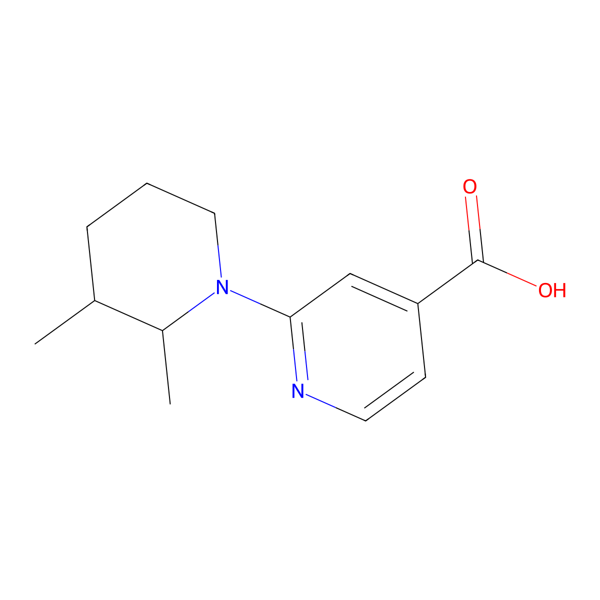 2-(2,3-Dimethylpiperidin-1-yl)isonicotinic acid molecular structure, CAS 1459166-71-2