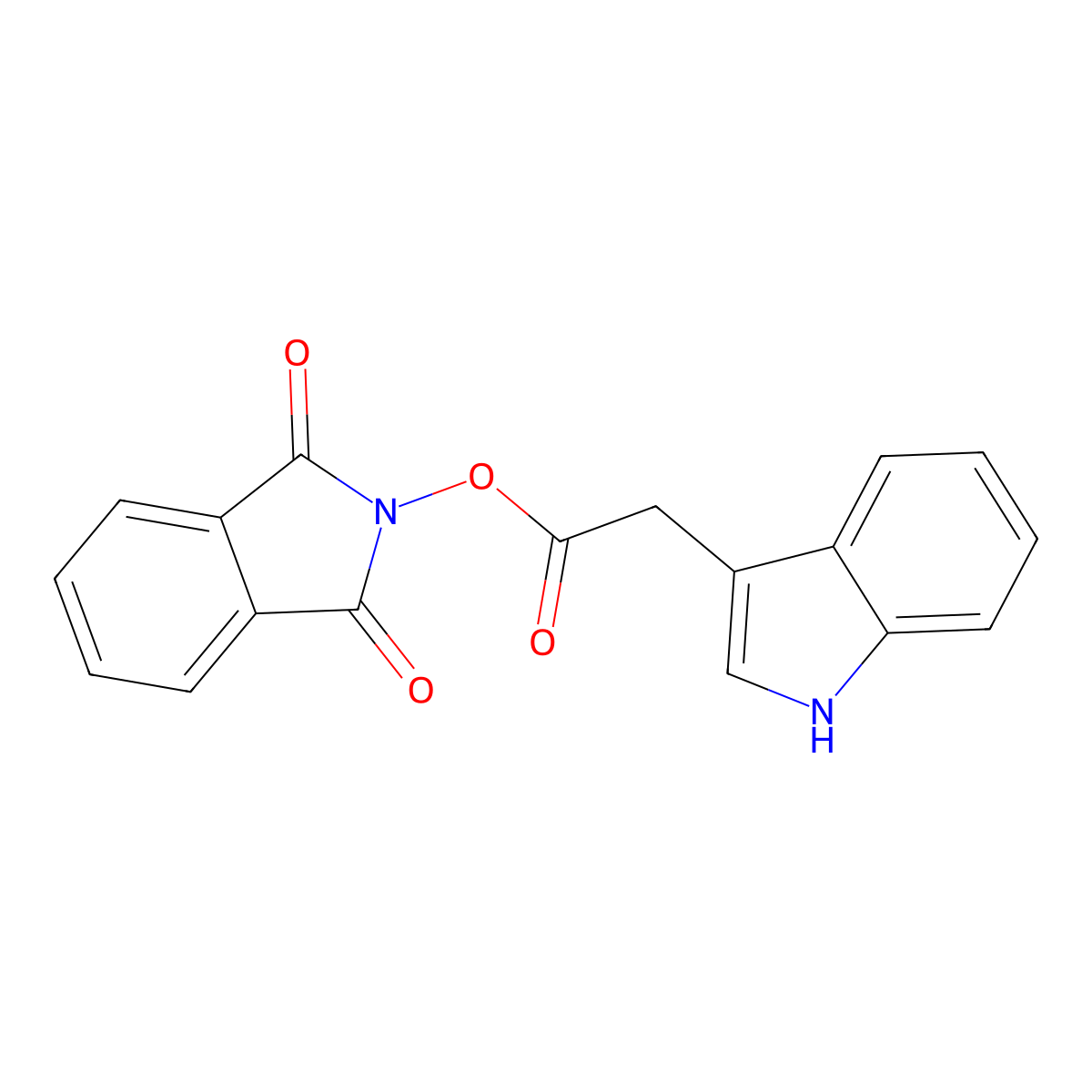 1,3-dioxo-2,3-dihydro-1H-isoindol-2-yl 2-(1H-indol-3-yl)acetate molecular structure, CAS 145917-81-3