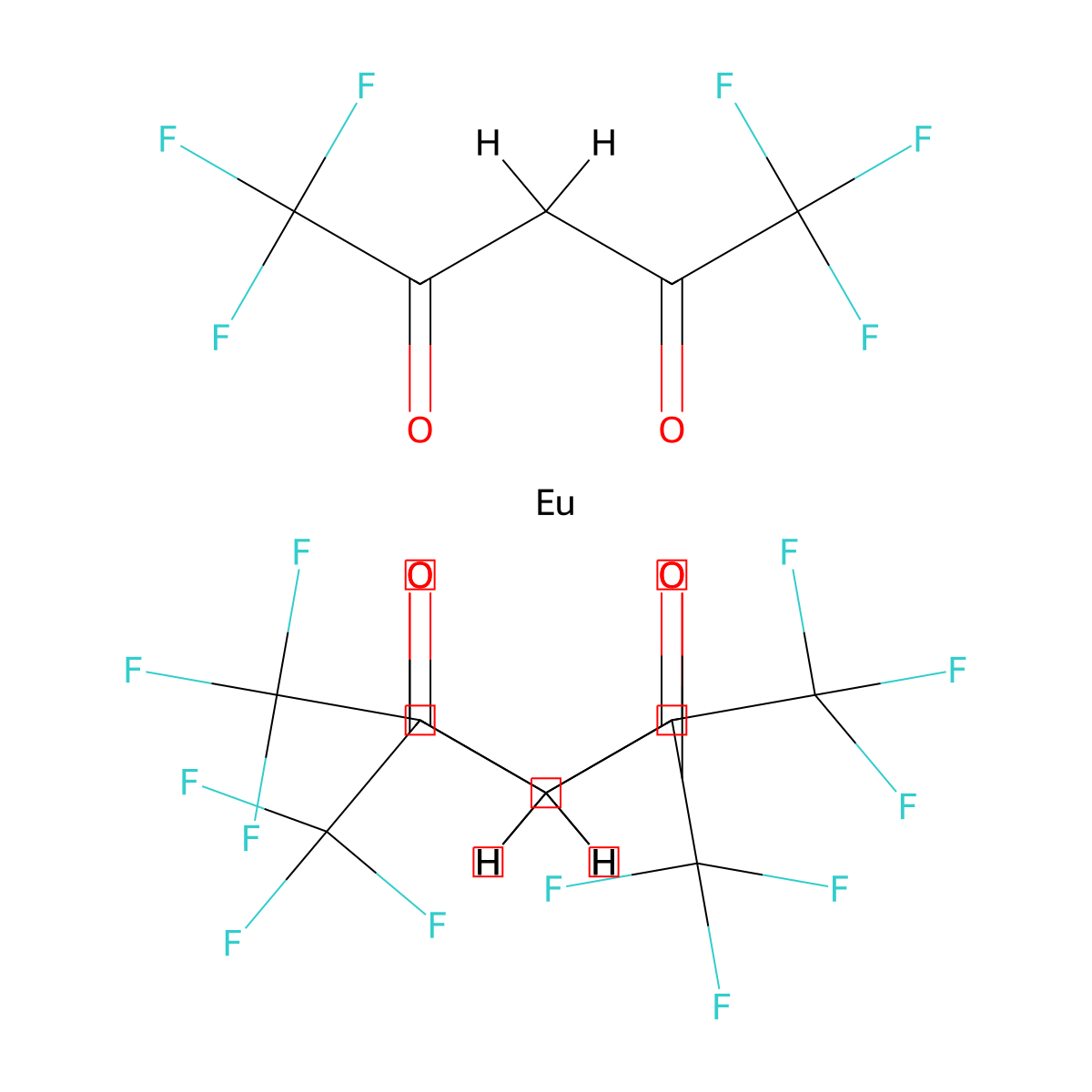 Europium;tris(1,1,1,5,5,5-hexafluoropentane-2,4-dione) molecular structure, CAS 14592-81-5