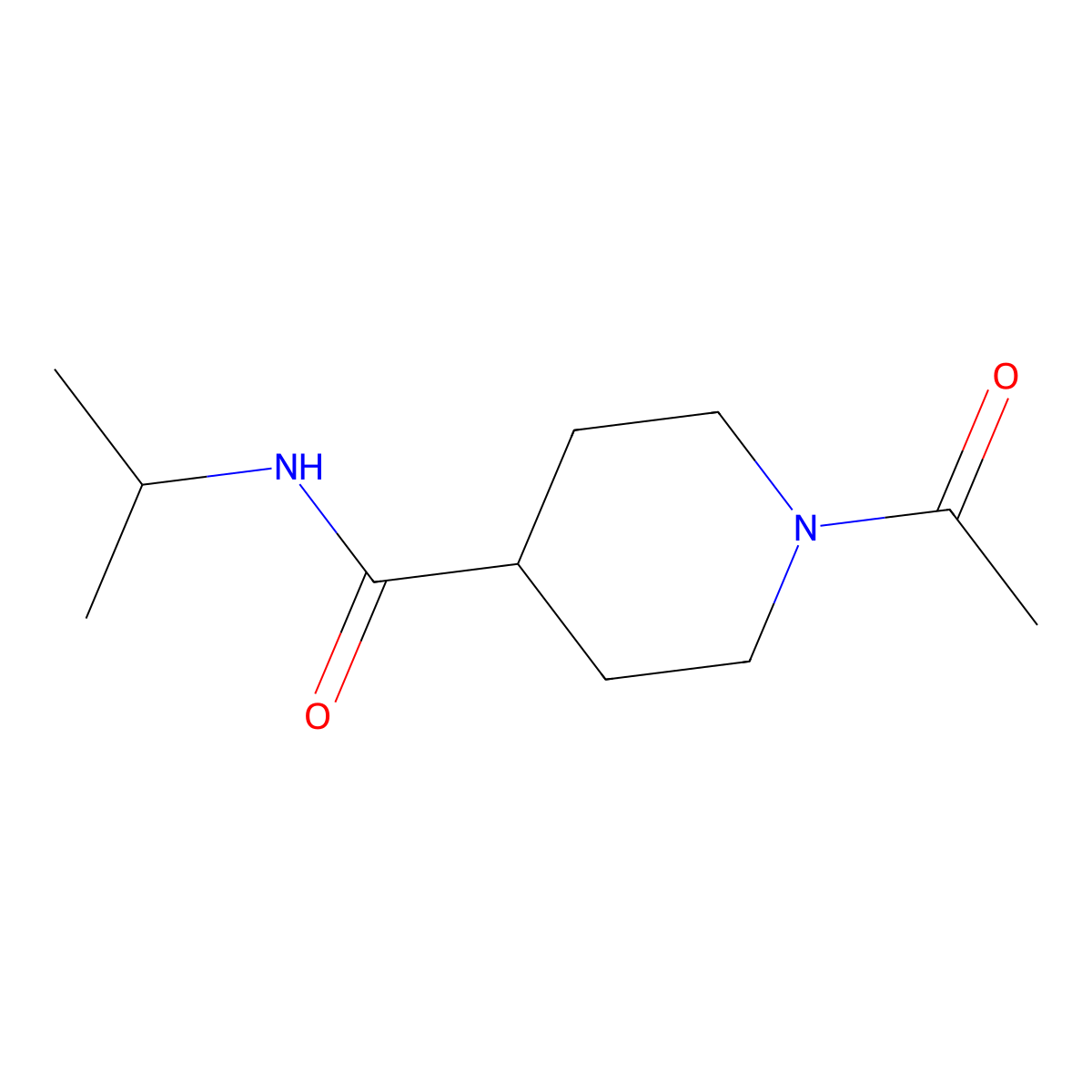 1-acetyl-N-(propan-2-yl)piperidine-4-carboxamide molecular structure, CAS 1459204-80-8