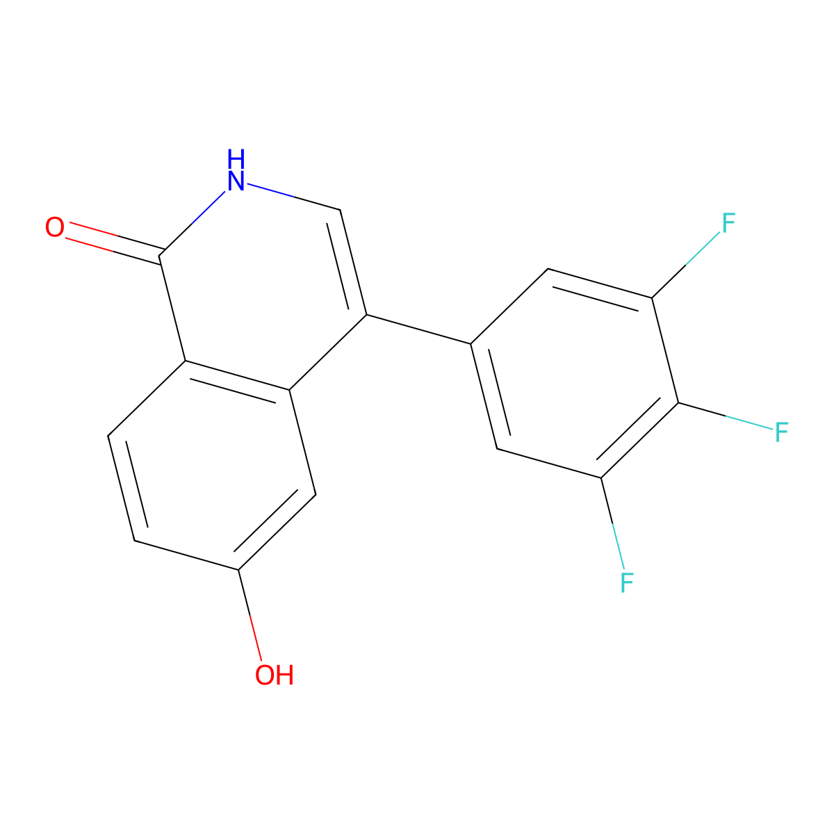 6-Hydroxy-4-(3,4,5-trifluorophenyl)isoquinolin-1(2H)-one molecular structure, CAS 1459214-46-0