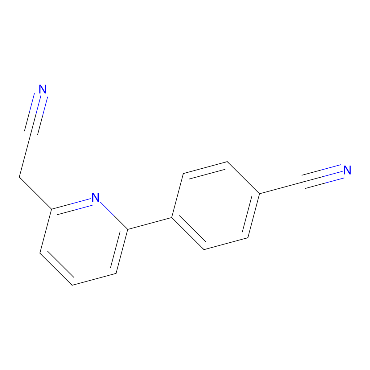 4-(6-Cyanomethyl-pyridin-2-yl)-benZonitrile molecular structure, CAS 1459215-14-5