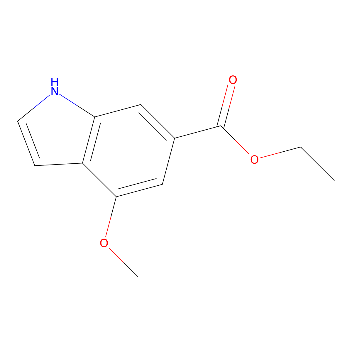 Ethyl 4-methoxy-1H-indole-6-carboxylate molecular structure, CAS 1459215-15-6