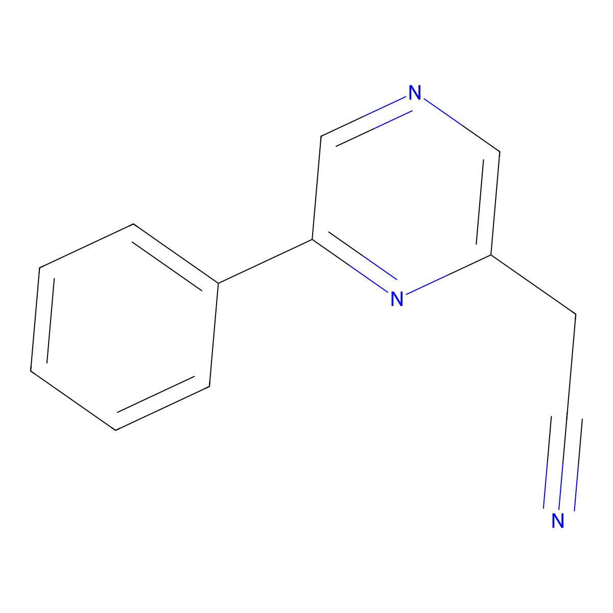 (6-Phenyl-pyraZin-2-yl)-acetonitrile molecular structure, CAS 1459215-26-9