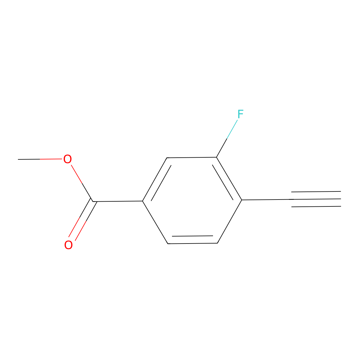 Methyl 4-ethynyl-3-fluorobenzoate molecular structure, CAS 1459216-15-9