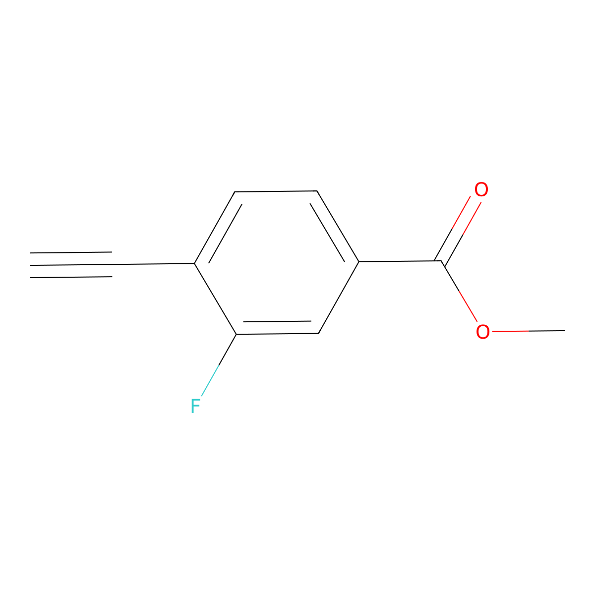 Methyl 4-ethynyl-3-fluorobenzoate molecular structure, CAS 1459216-15-9