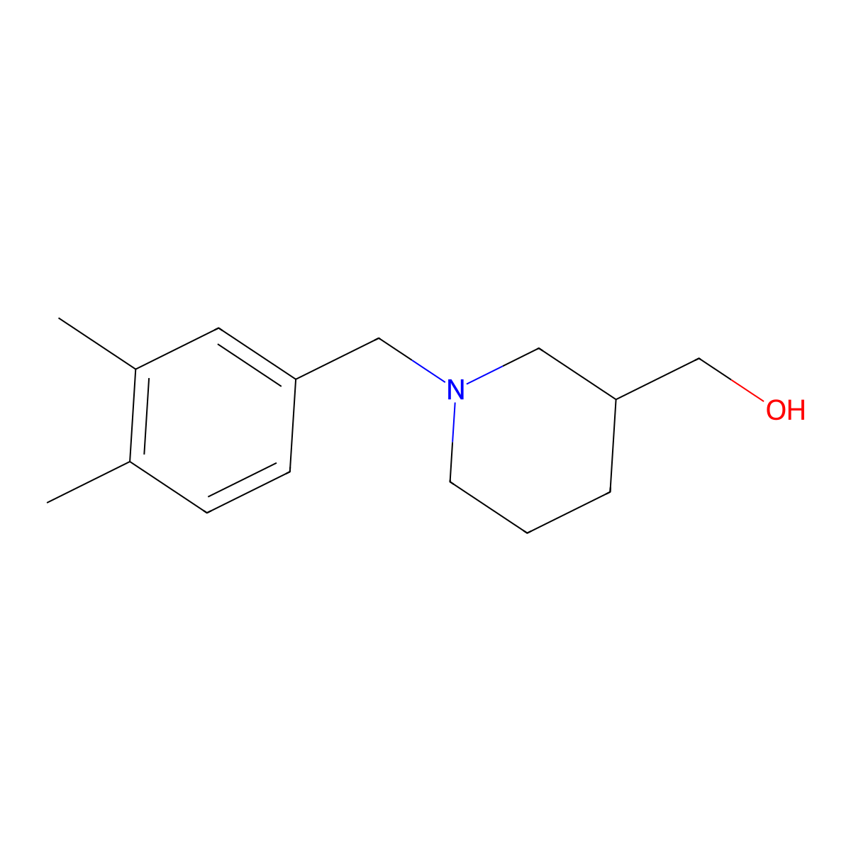 {1-[(3,4-Dimethylphenyl)methyl]piperidin-3-yl}methanol molecular structure, CAS 1459226-67-5