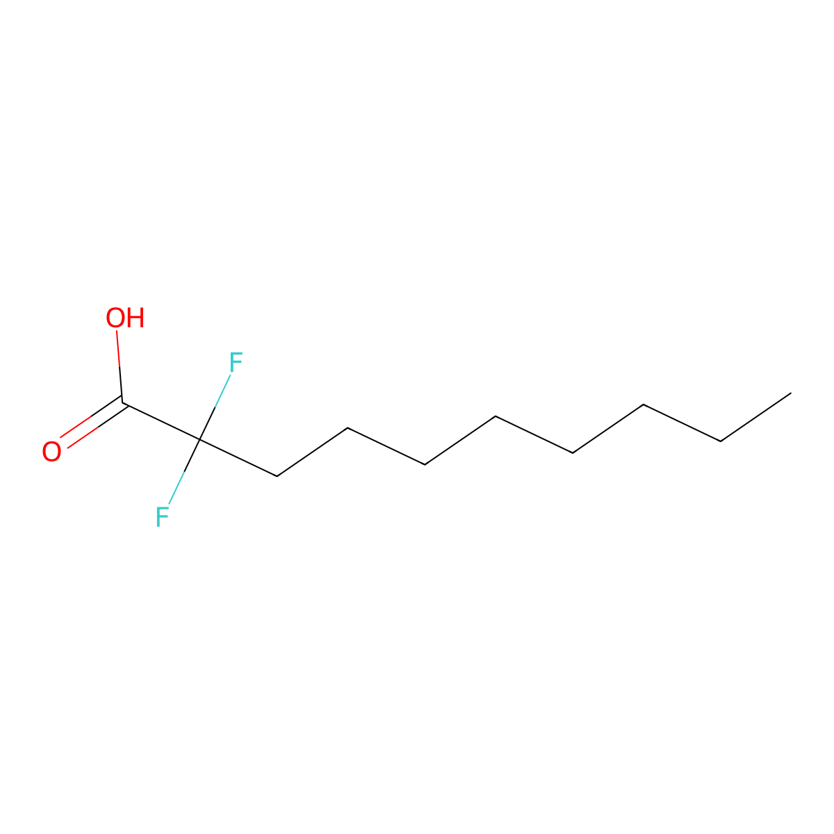 2,2-Difluorodecanoic acid molecular structure, CAS 1459244-31-5