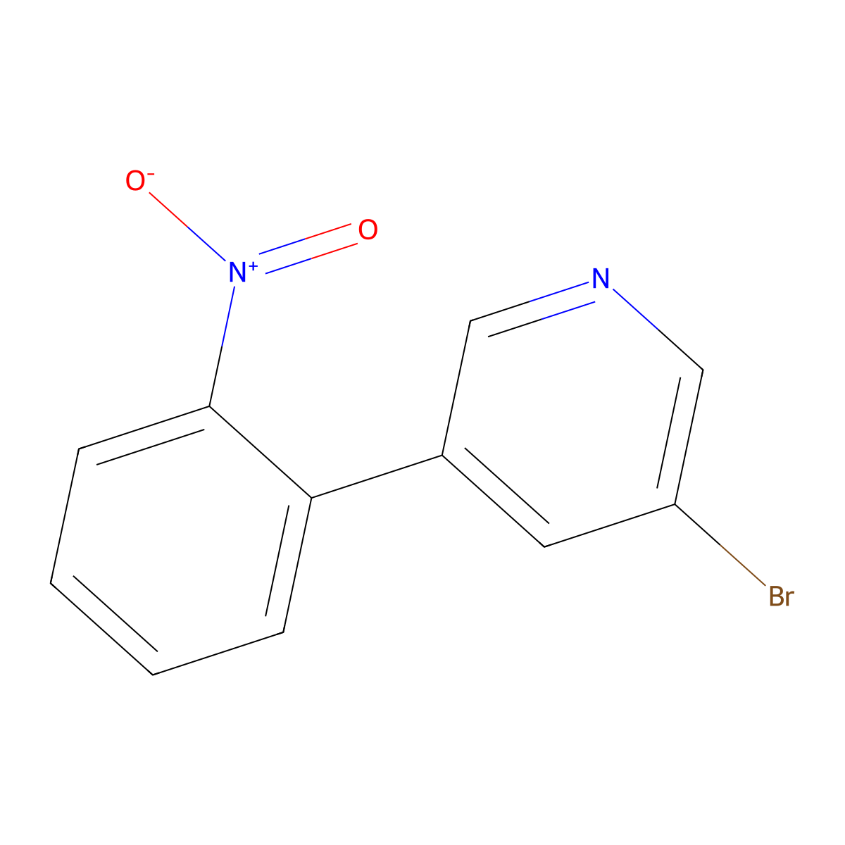 3-Bromo-5-(2-nitrophenyl)pyridine molecular structure, CAS 1459244-95-1
