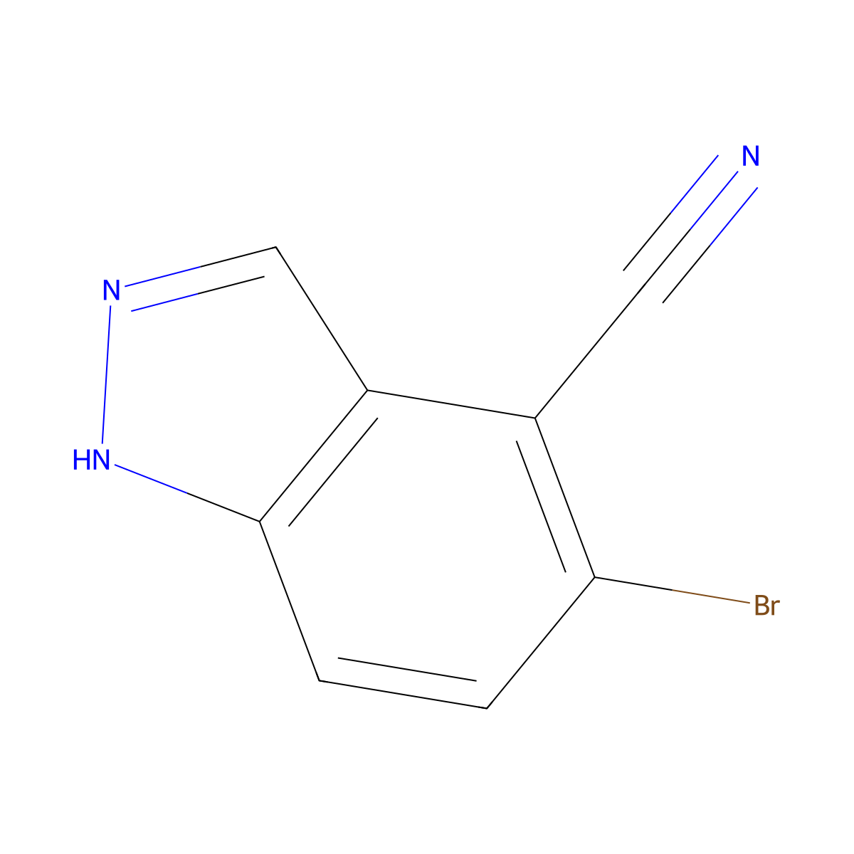 5-Bromo-1H-indazole-4-carbonitrile molecular structure, CAS 1459253-64-5