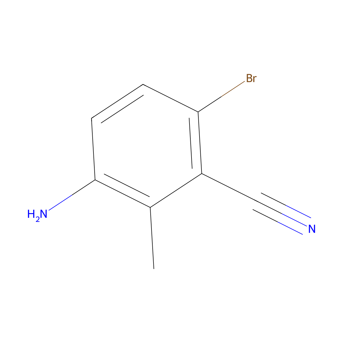3-Amino-6-bromo-2-methylbenzonitrile molecular structure, CAS 1459253-66-7