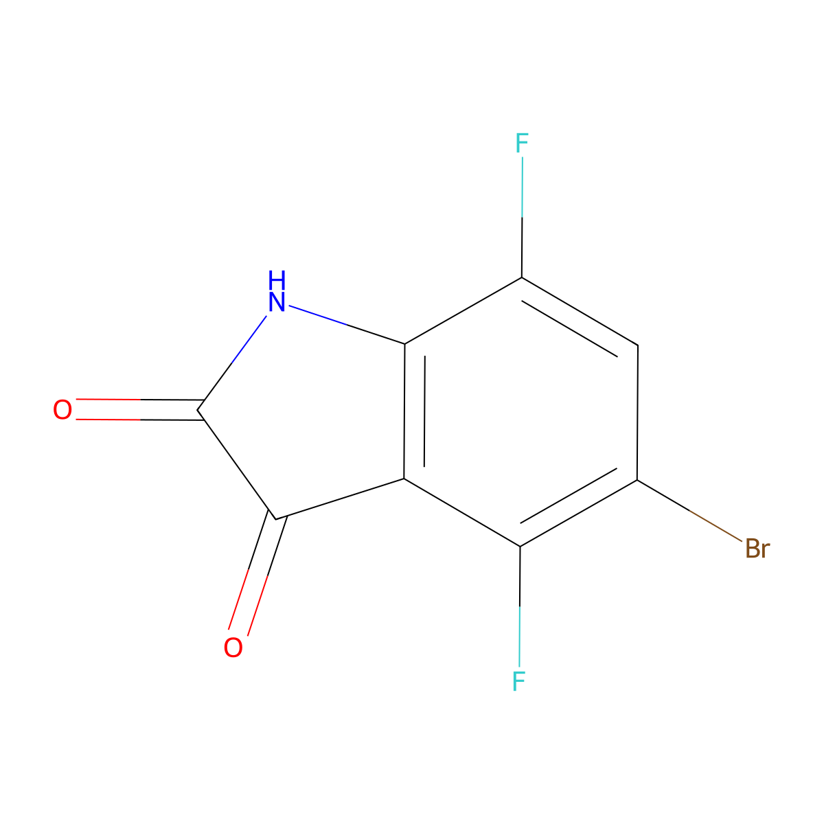 5-Bromo-4,7-difluoroindoline-2,3-dione molecular structure, CAS 1459253-79-2