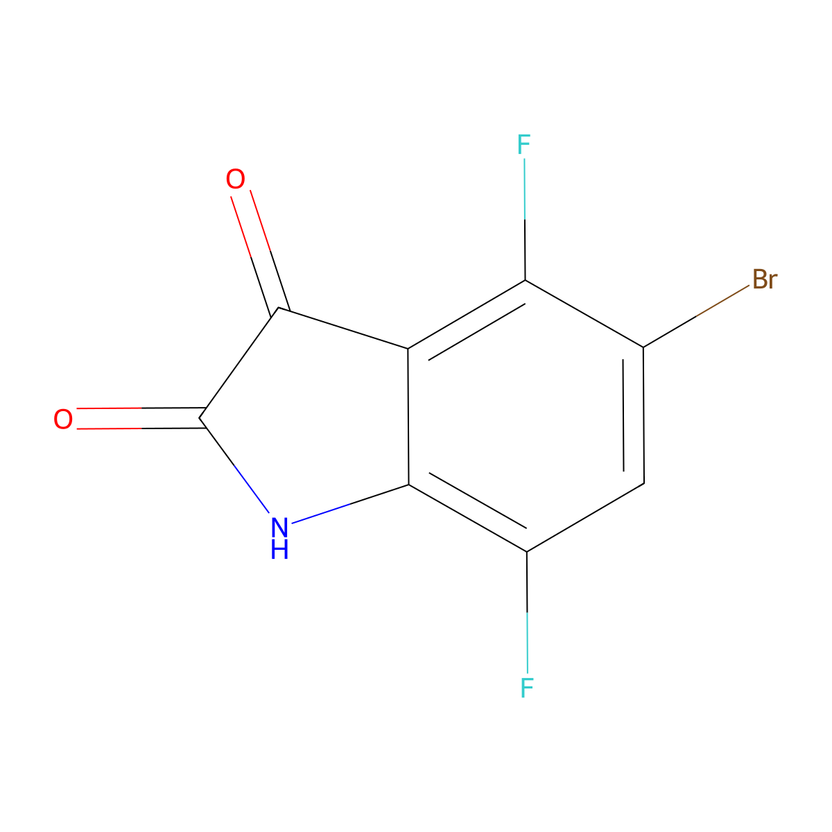5-Bromo-4,7-difluoroindoline-2,3-dione molecular structure, CAS 1459253-79-2