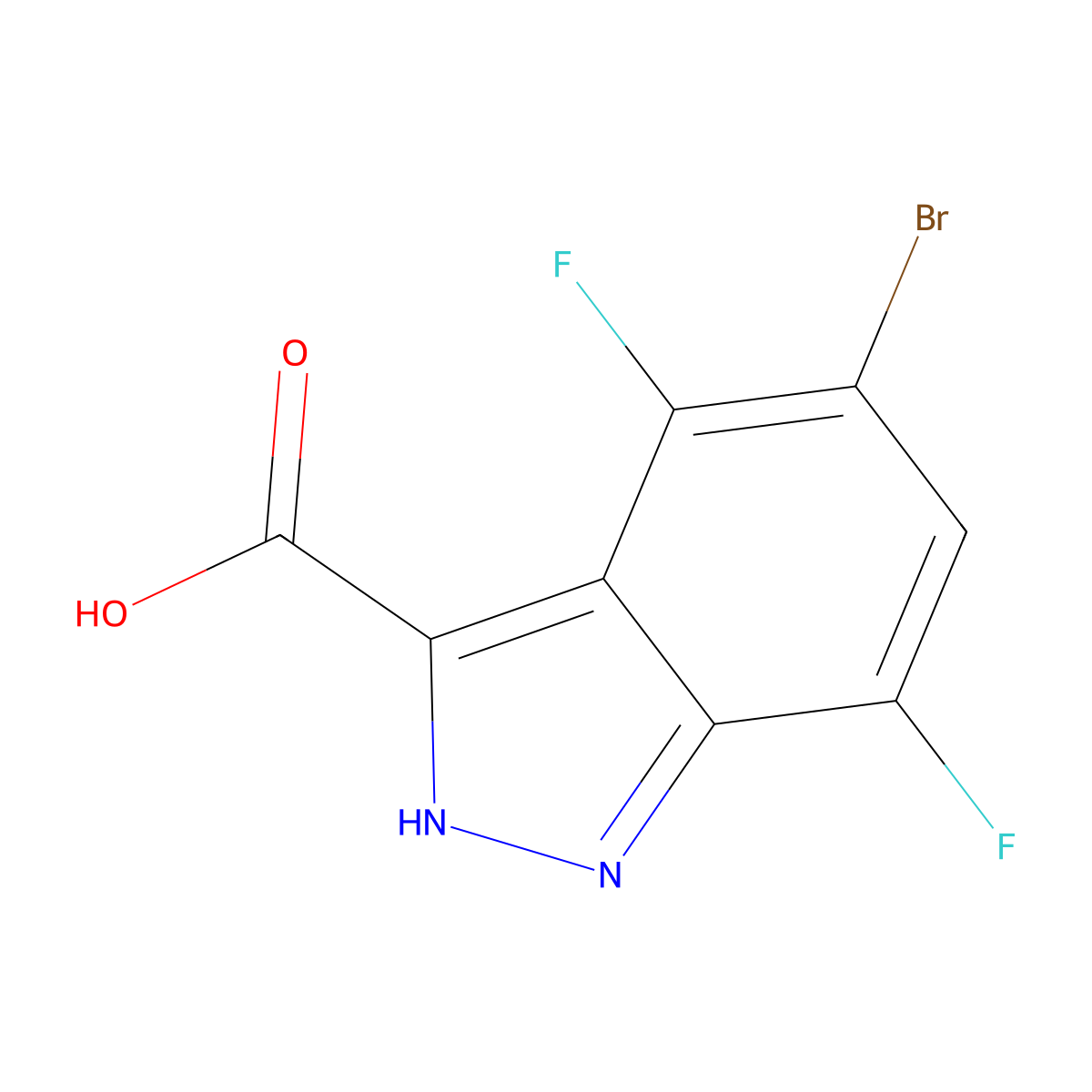 5-Bromo-4,7-difluoro-1H-indazole-3-carboxylic acid molecular structure, CAS 1459253-81-6