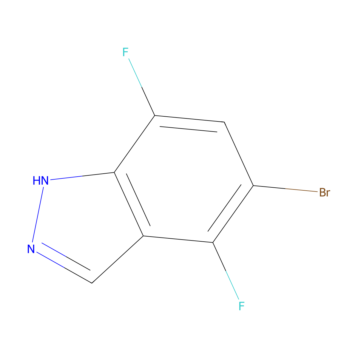 5-Bromo-4,7-difluoro-1H-indazole molecular structure, CAS 1459253-84-9