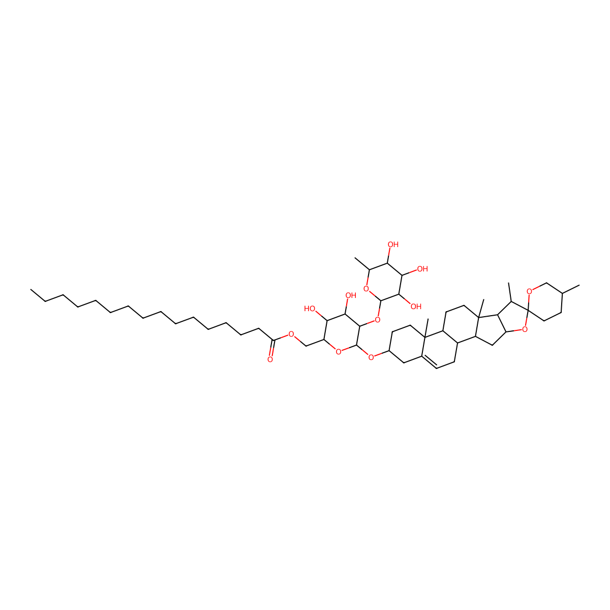 Paris saponin V palmitate molecular structure, CAS 1459260-68-4