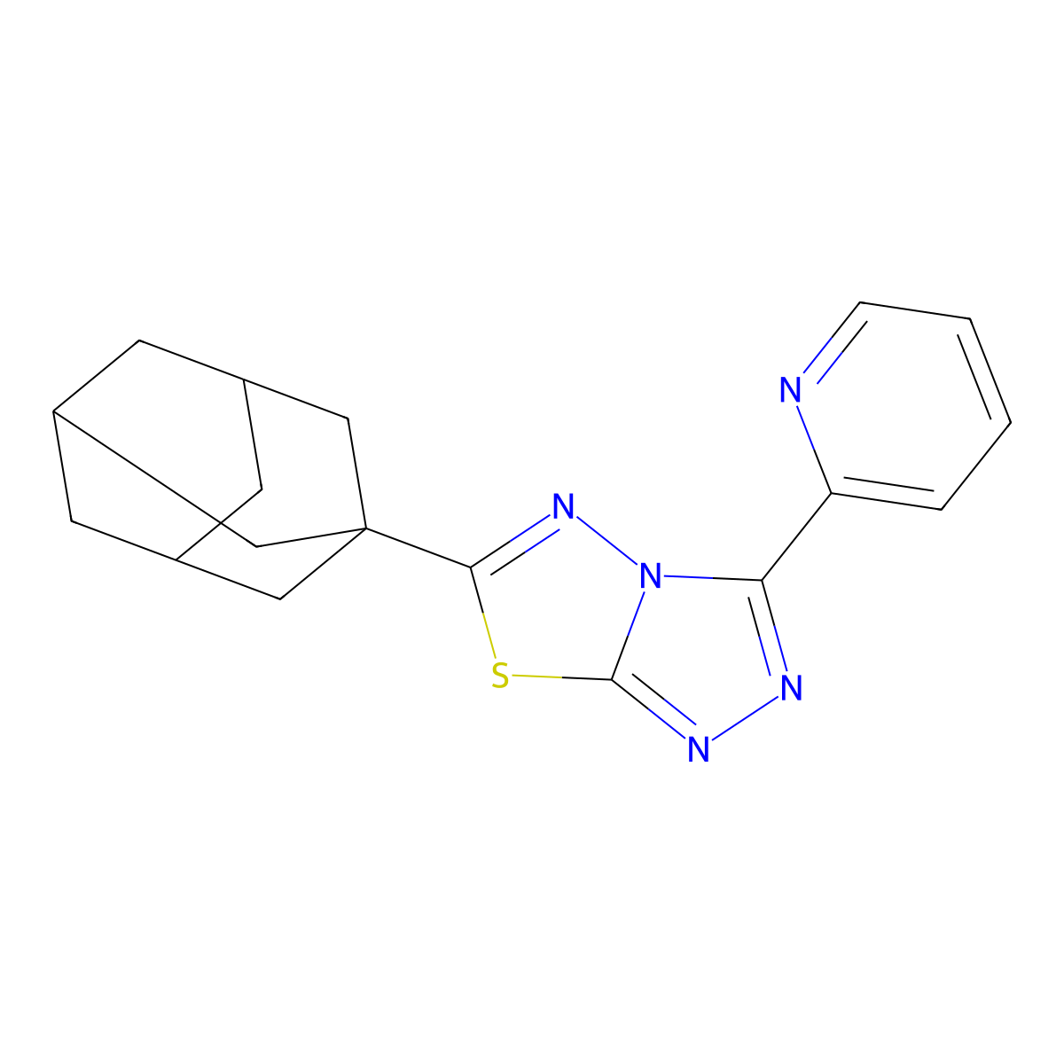 6-(1-Adamantyl)-3-(2-pyridinyl)[1,2,4]triazolo[3,4-b][1,3,4]thiadiazole molecular structure, CAS 1459280-11-5