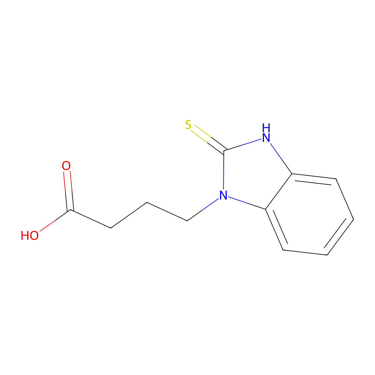 4-(2-sulfanylidene-2,3-dihydro-1H-1,3-benzodiazol-1-yl)butanoic acid molecular structure, CAS 1459280-12-6