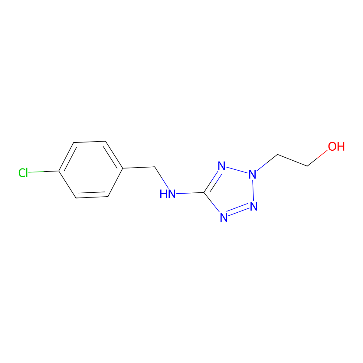 2-{5-[(4-chlorobenzyl)amino]-2H-tetrazol-2-yl}ethanol molecular structure, CAS 1459280-13-7