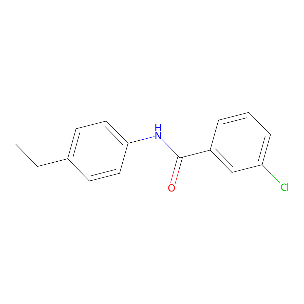 3-chloro-N-(4-ethylphenyl)benzamide molecular structure, CAS 1459280-20-6