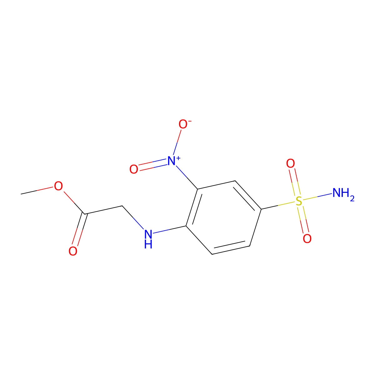 Methyl 2-[(2-nitro-4-sulfamoylphenyl)amino]acetate molecular structure, CAS 1459284-28-6