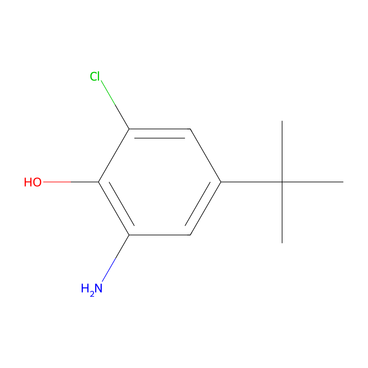 2-Amino-4-tert-butyl-6-chlorophenol molecular structure, CAS 14593-30-7