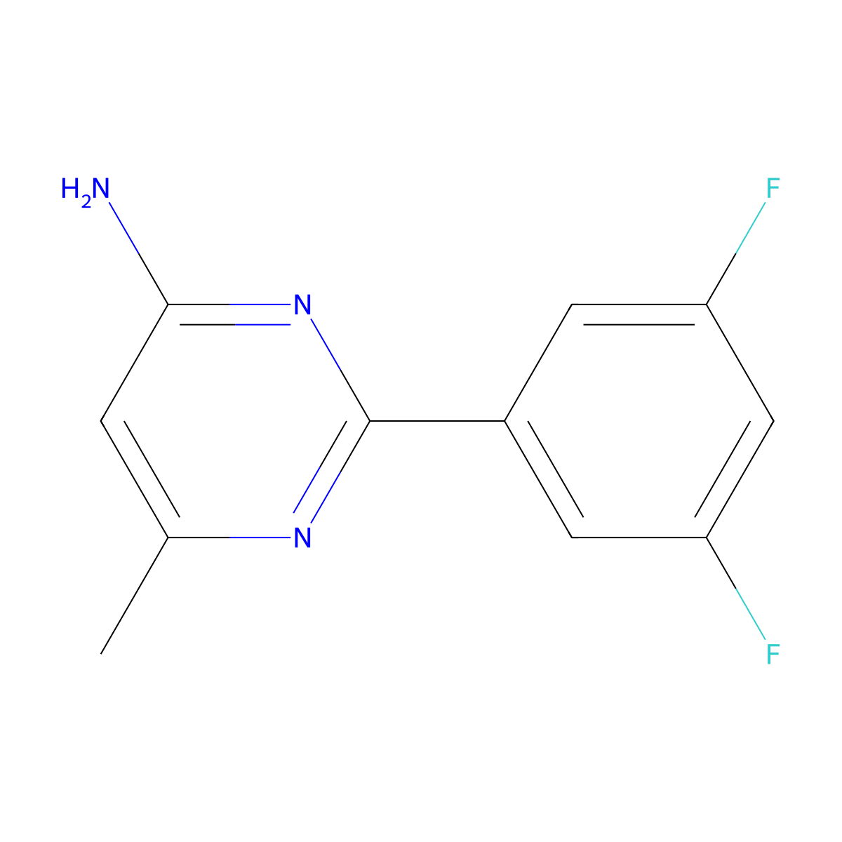 2-(3,5-Difluorophenyl)-6-methylpyrimidin-4-amine molecular structure, CAS 1459327-97-9
