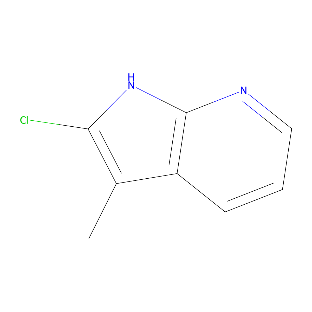 2-chloro-3-methyl-1H-pyrrolo[2,3-b]pyridine molecular structure, CAS 145934-57-2