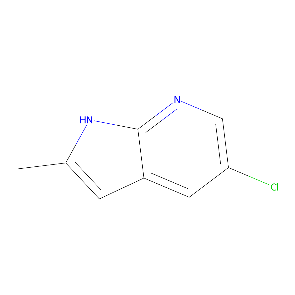 5-Chloro-2-methyl-1H-pyrrolo[2,3-B]pyridine molecular structure, CAS 145934-81-2