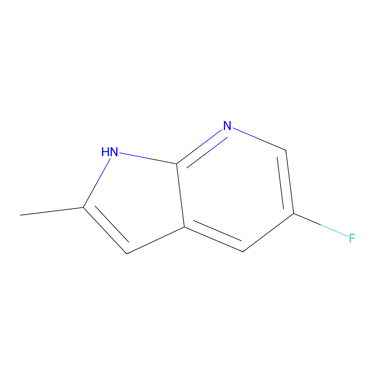 5-Fluoro-2-methyl-1H-pyrrolo[2,3-b]pyridine molecular structure, CAS 145934-92-5