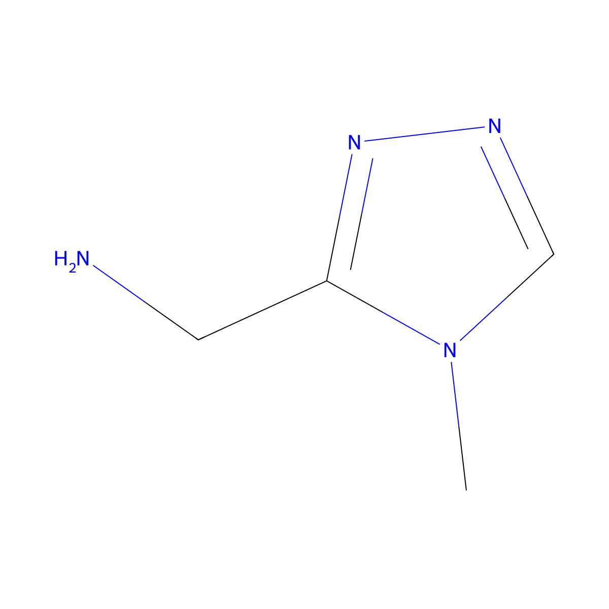 (4-methyl-4H-1,2,4-triazol-3-yl)methanamine molecular structure, CAS 145942-99-0