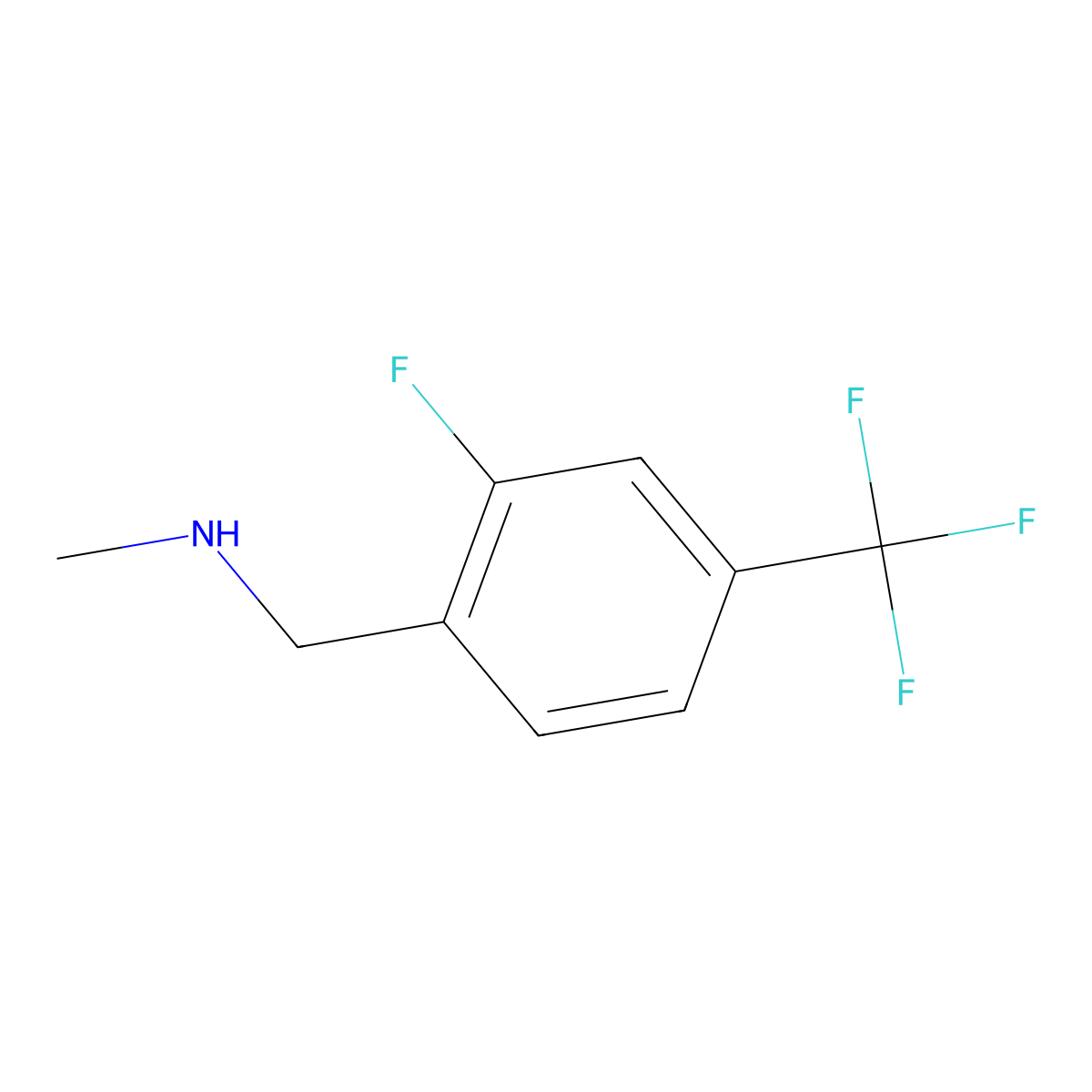 2-Fluoro-N-methyl-4-(trifluoromethyl)benzenemethanamine molecular structure, CAS 145943-01-7
