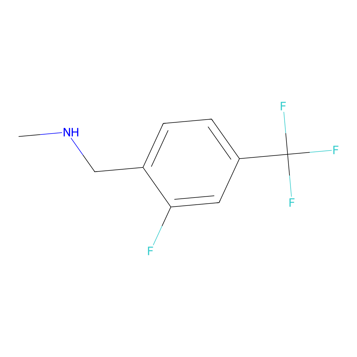 2-Fluoro-N-methyl-4-(trifluoromethyl)benzenemethanamine molecular structure, CAS 145943-01-7