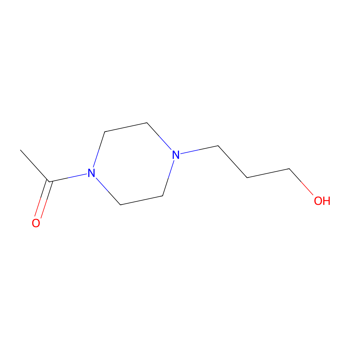 1-(4-(3-Hydroxypropyl)piperazin-1-yl)ethan-1-one molecular structure, CAS 145943-75-5