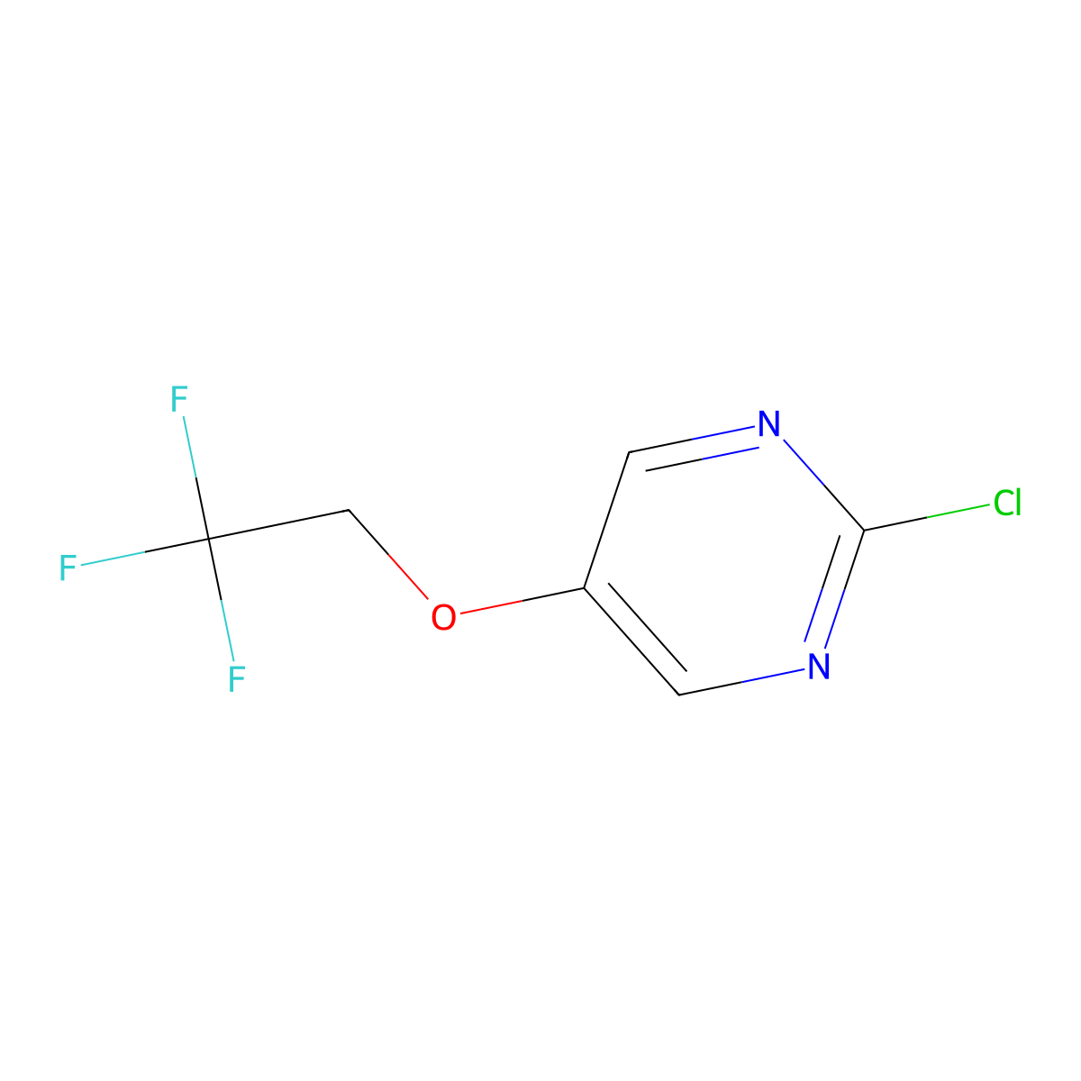 2-Chloro-5-(2,2,2-trifluoroethoxy)pyrimidine molecular structure, CAS 145948-01-2