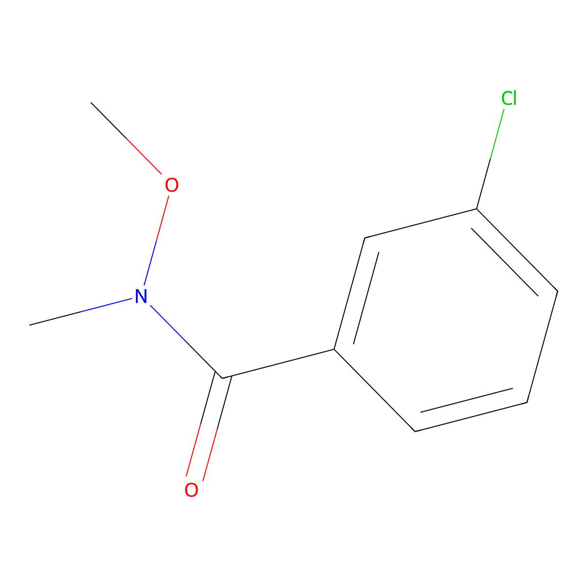 3-Chloro-N-methoxy-N-methylbenzamide molecular structure, CAS 145959-21-3