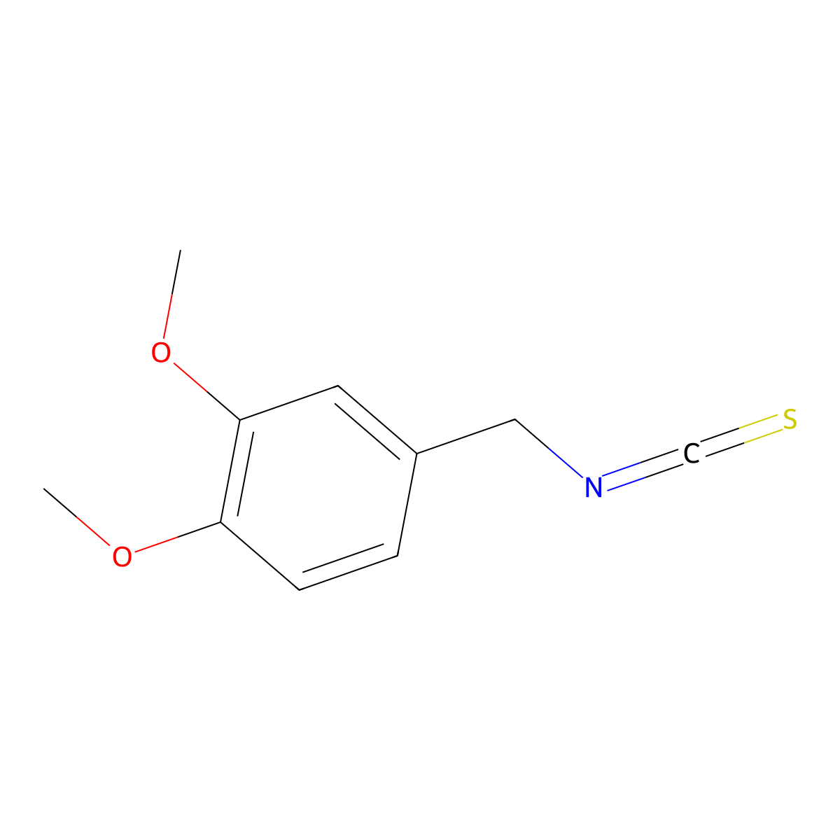 4-(Isothiocyanatomethyl)-1,2-dimethoxybenzene molecular structure, CAS 14596-50-0
