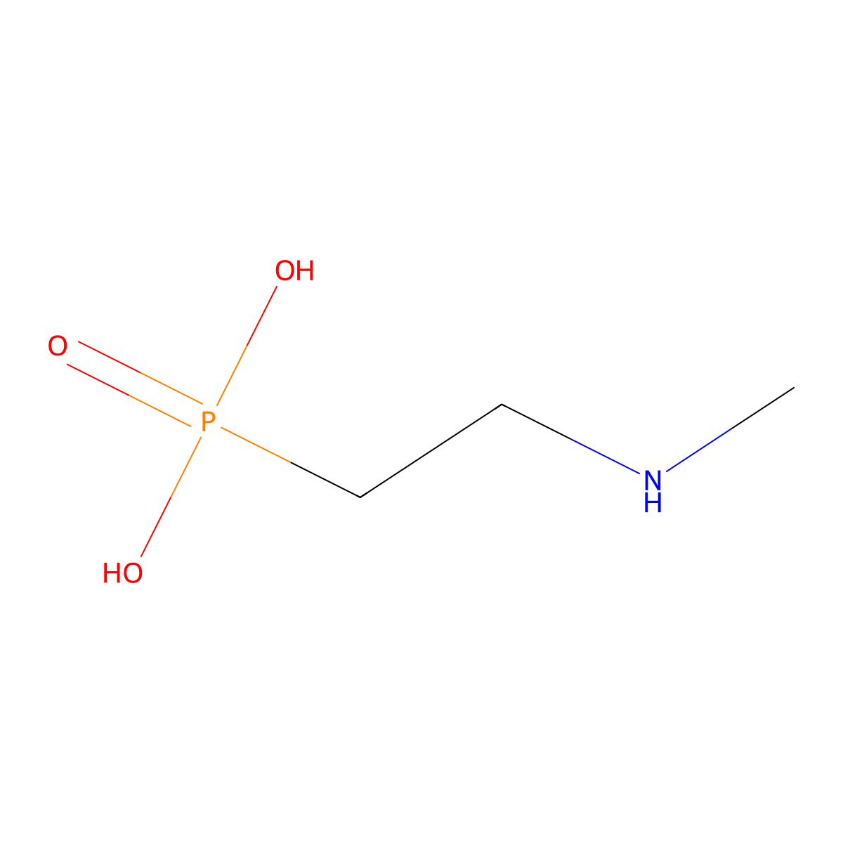 [2-(Methylamino)ethyl]phosphonic acid molecular structure, CAS 14596-55-5