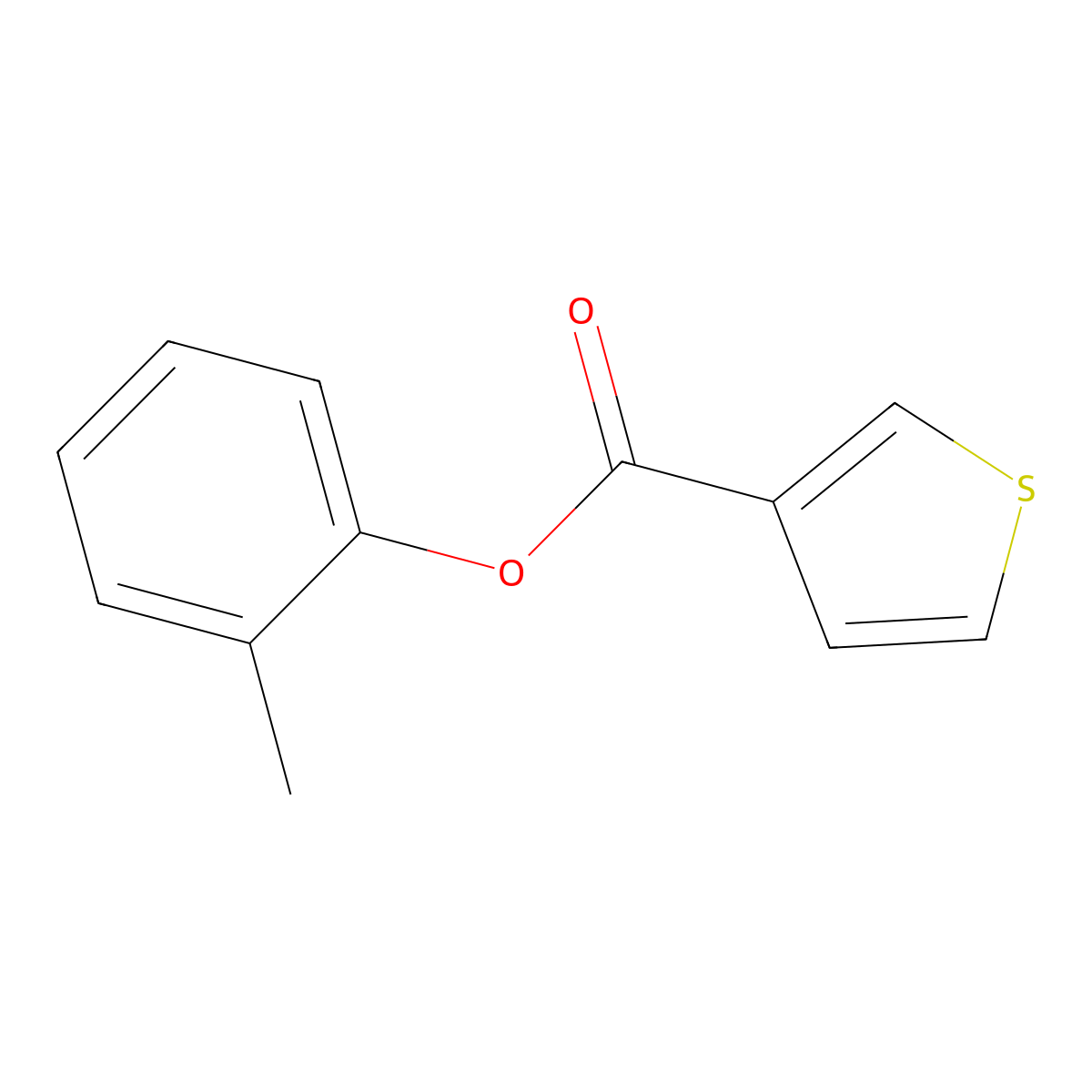 2-Methylphenyl thiophene-3-carboxylate molecular structure, CAS 14596-87-3