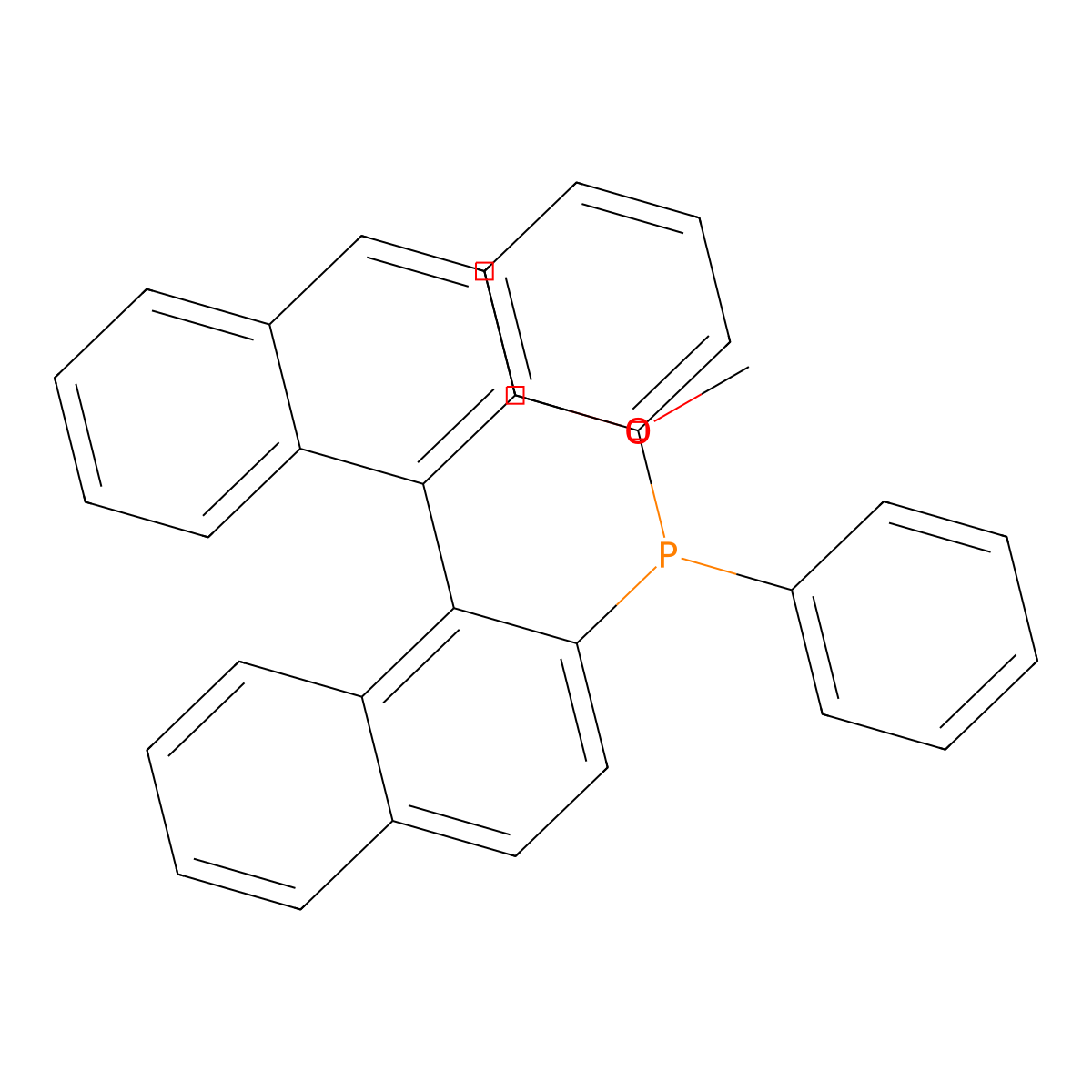 (2'-Methoxy-1,1'-binaphthalen-2-yl)(diphenyl)phosphine molecular structure, CAS 145964-33-6