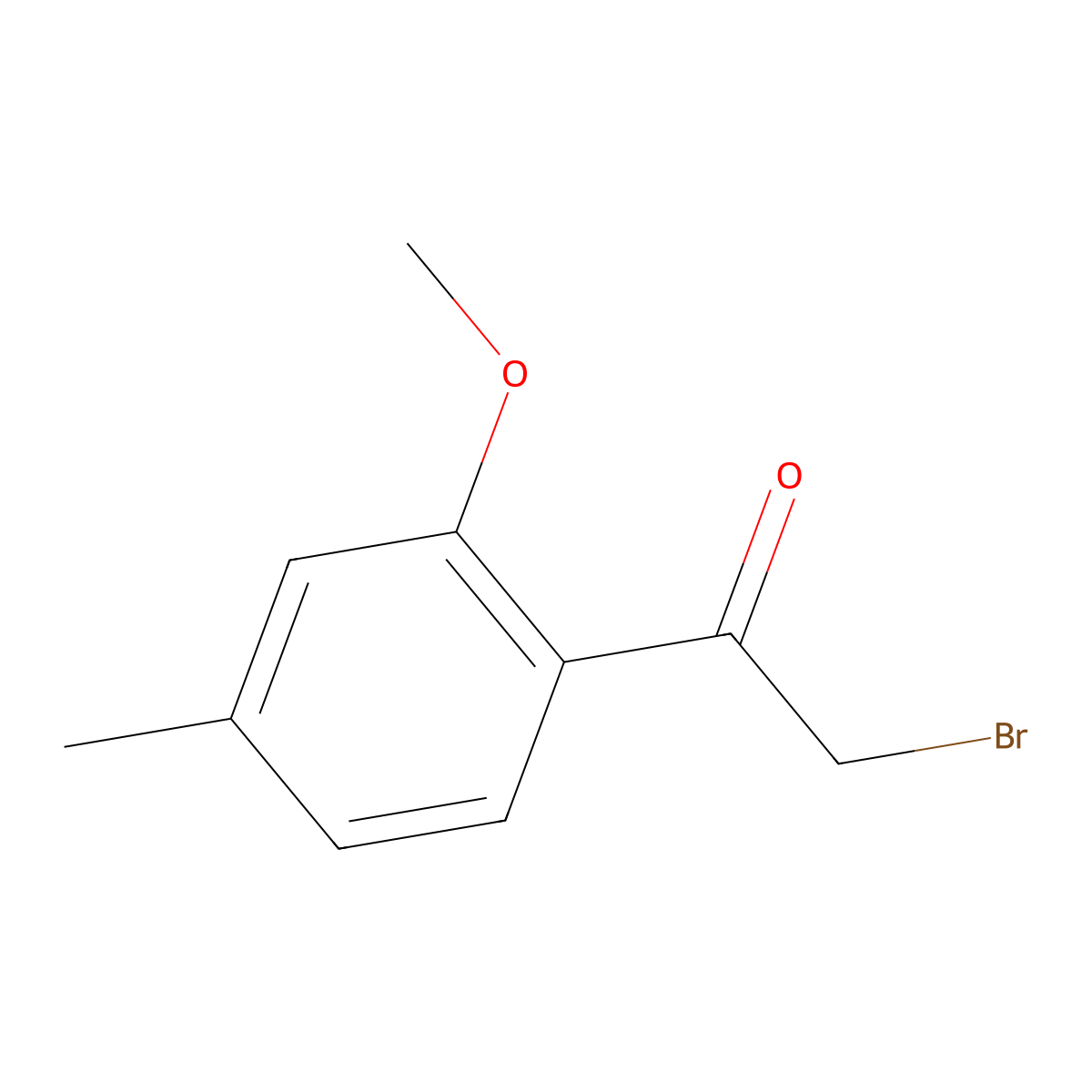 2-Bromo-1-(2-methoxy-4-methylphenyl)ethan-1-one molecular structure, CAS 145964-98-3